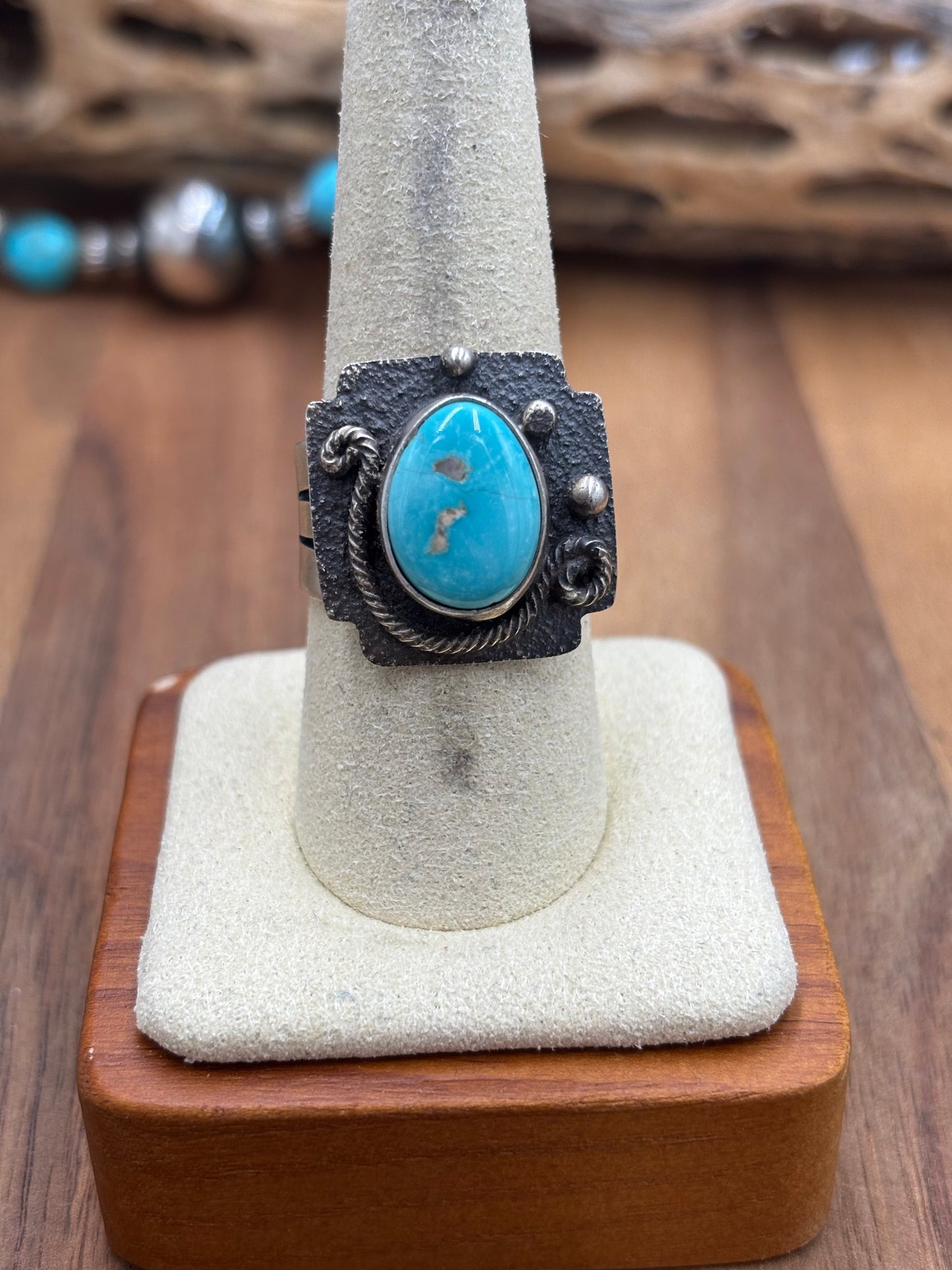 Turquoise Ring size 9 by Randy Billy, Navajo