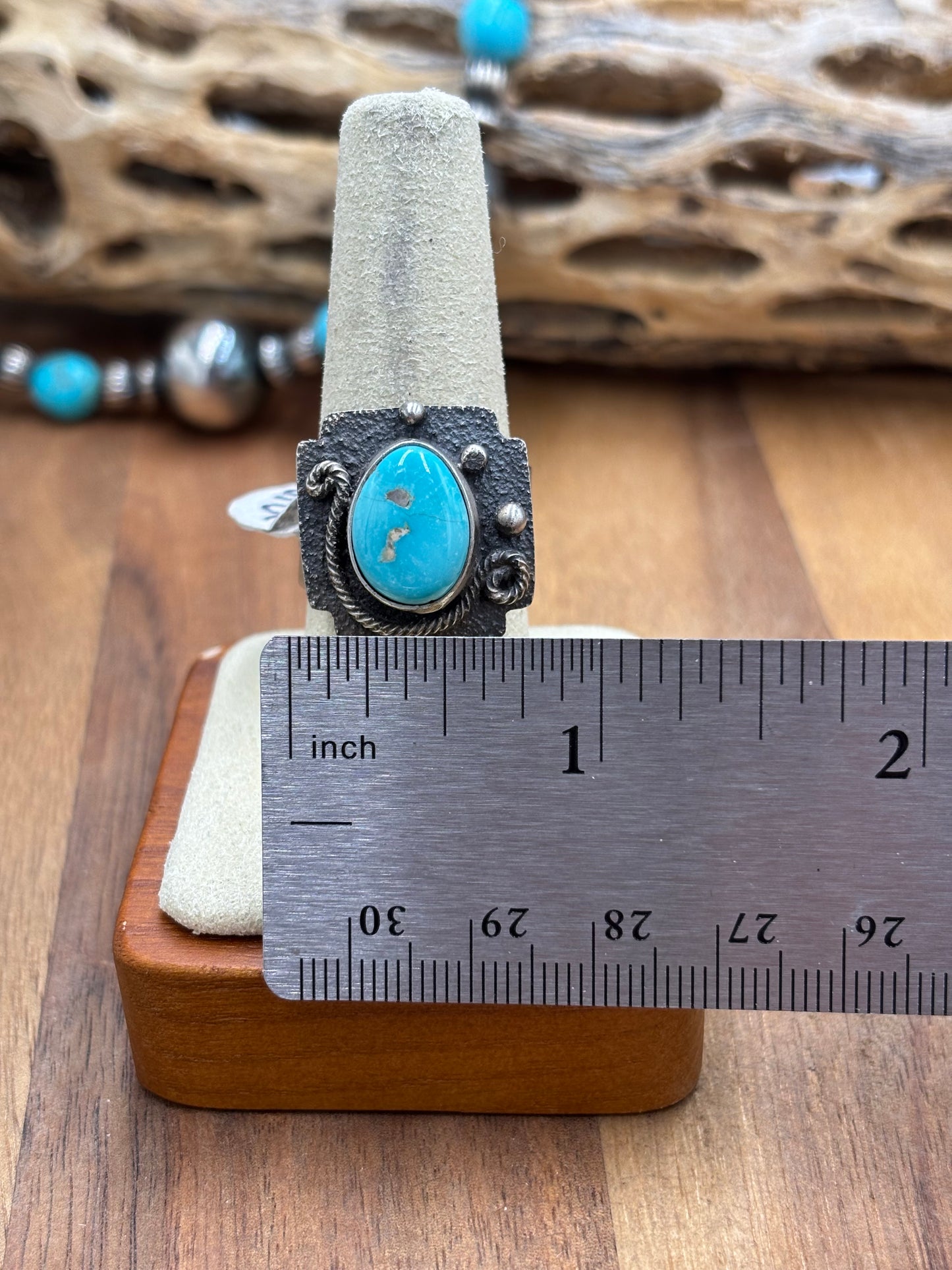 Turquoise Ring size 9 by Randy Billy, Navajo