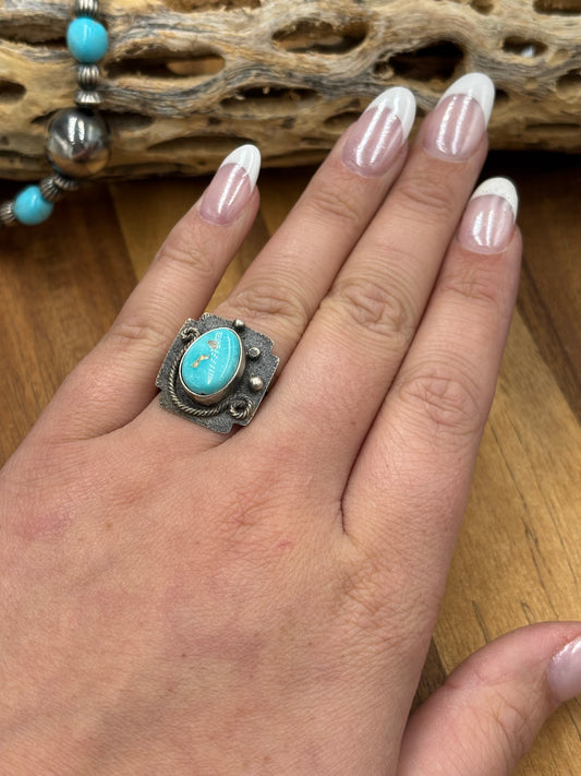 Turquoise Ring size 9 by Randy Billy, Navajo