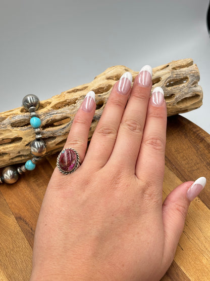 Pink Dahlia Ring Size 7 #1