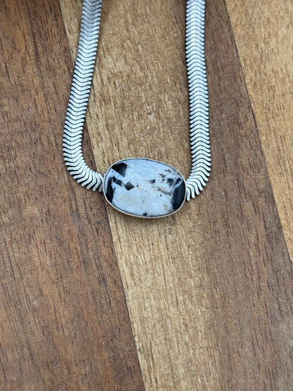 White Buffalo Herringbone Necklace
