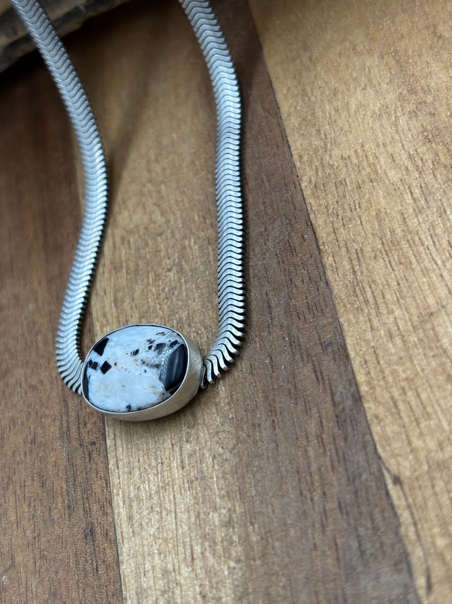 White Buffalo Herringbone Necklace