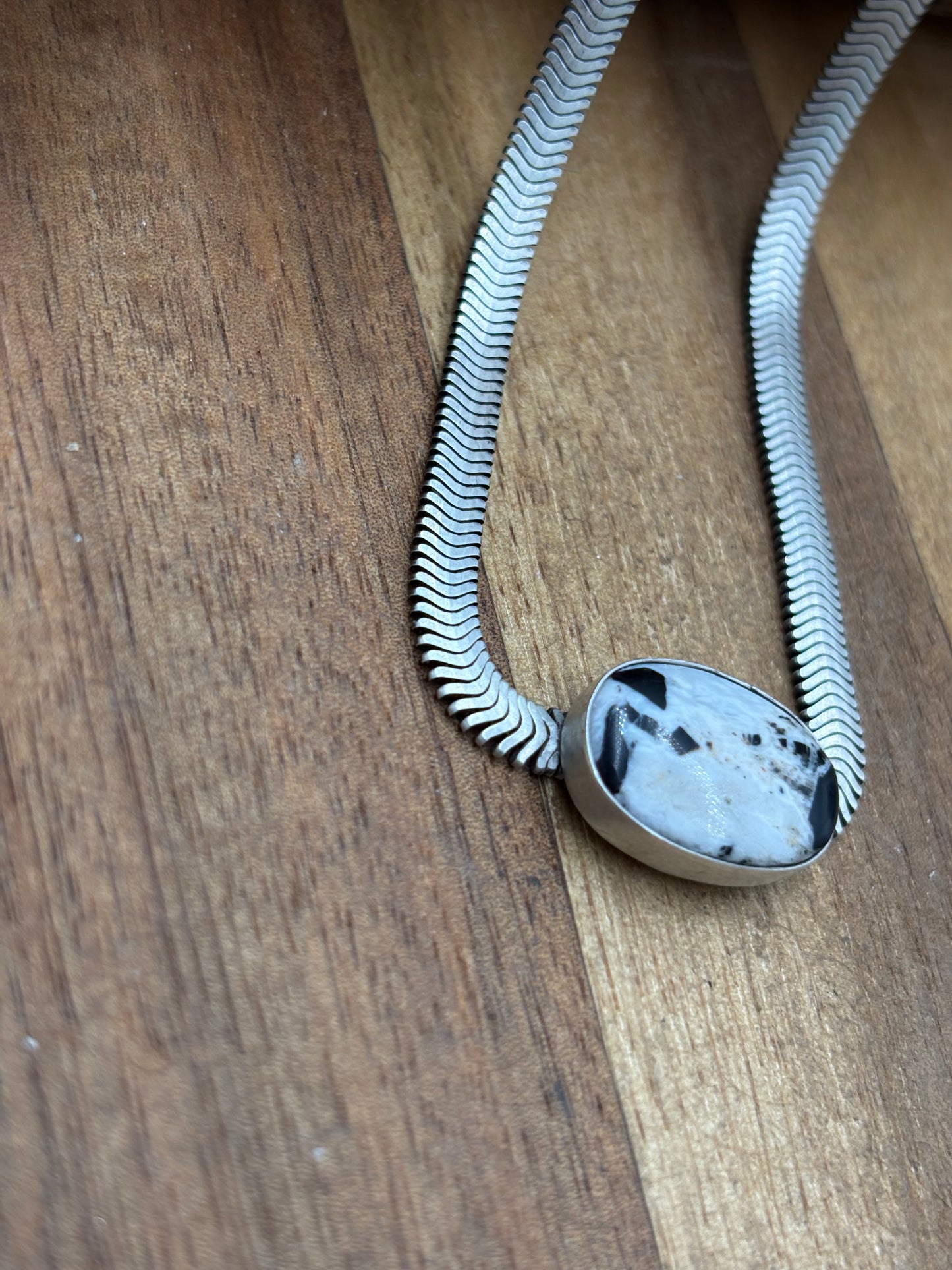 White Buffalo Herringbone Necklace