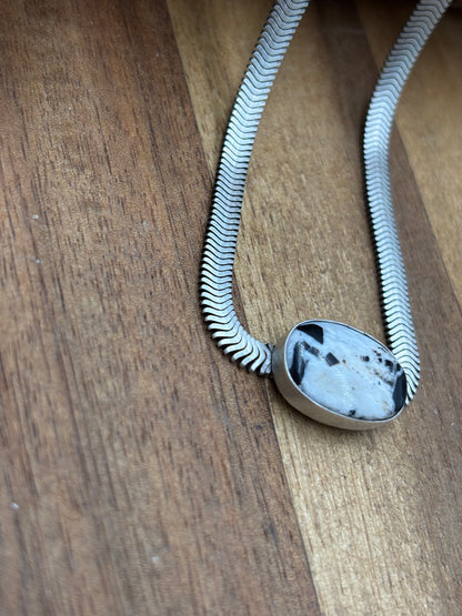 White Buffalo Herringbone Necklace