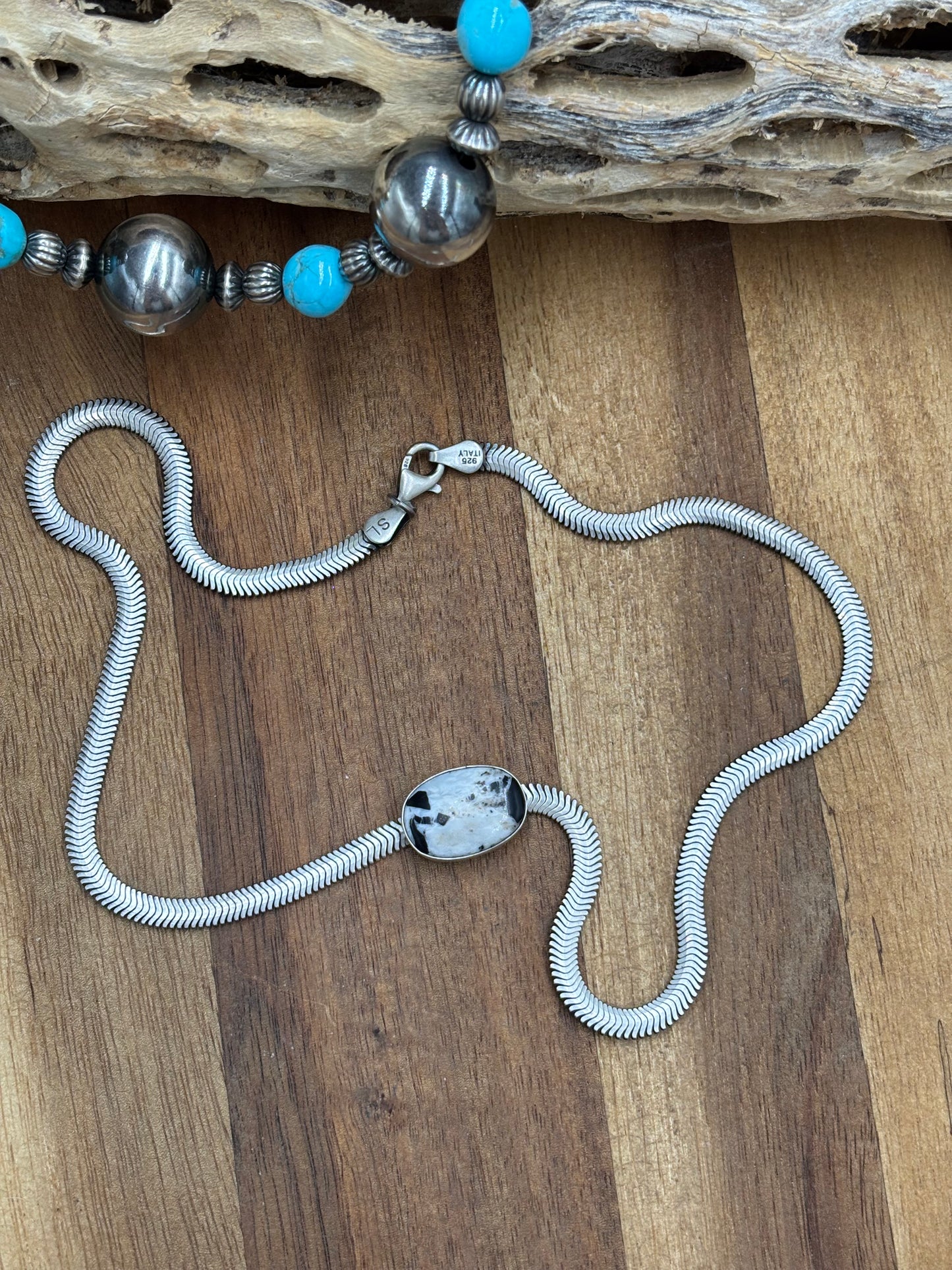 White Buffalo Herringbone Necklace