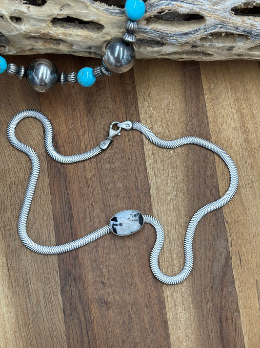 White Buffalo Herringbone Necklace