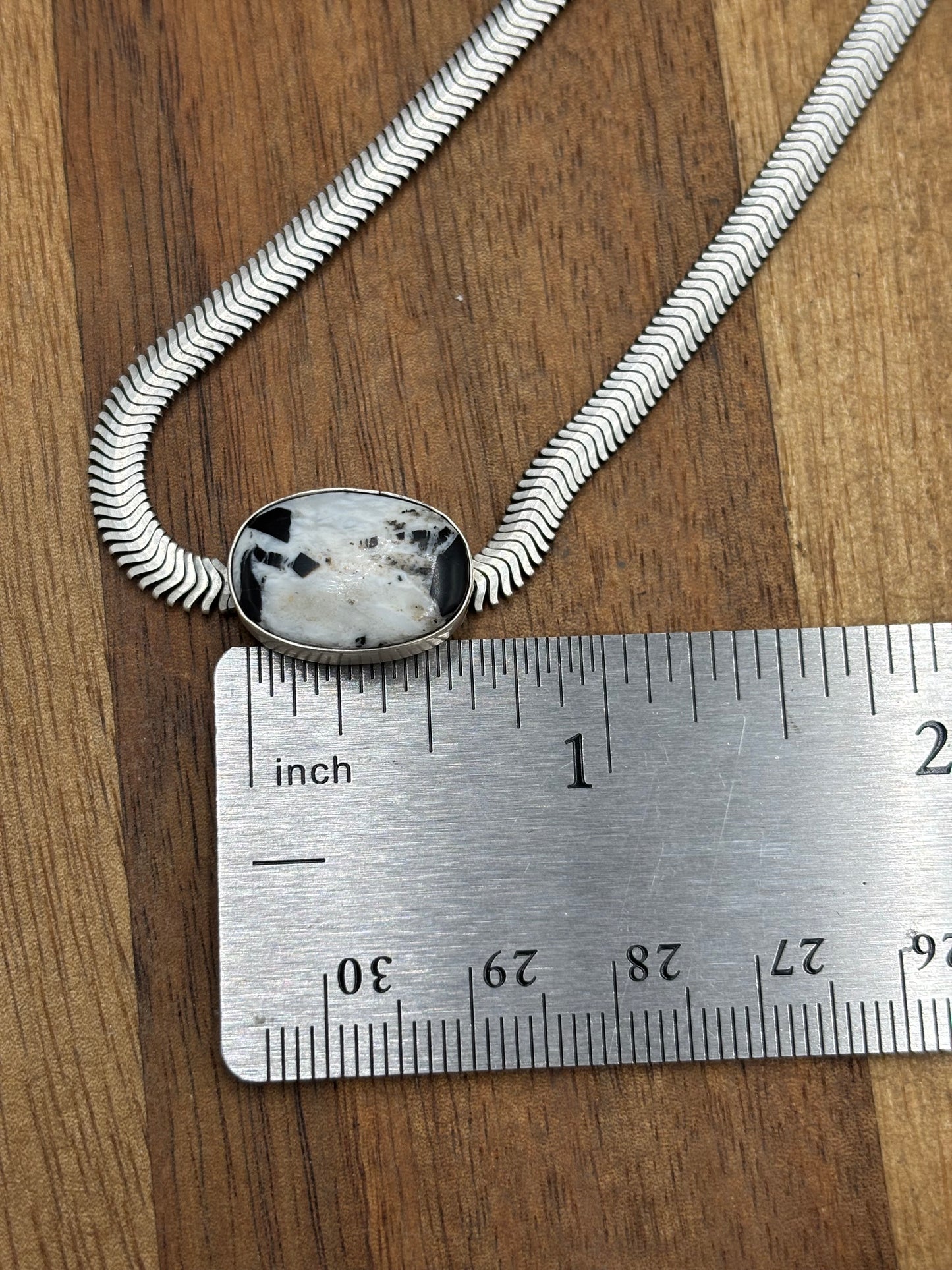 White Buffalo Herringbone Necklace