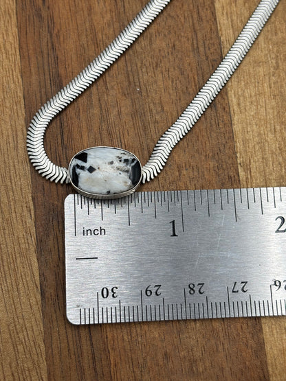 White Buffalo Herringbone Necklace