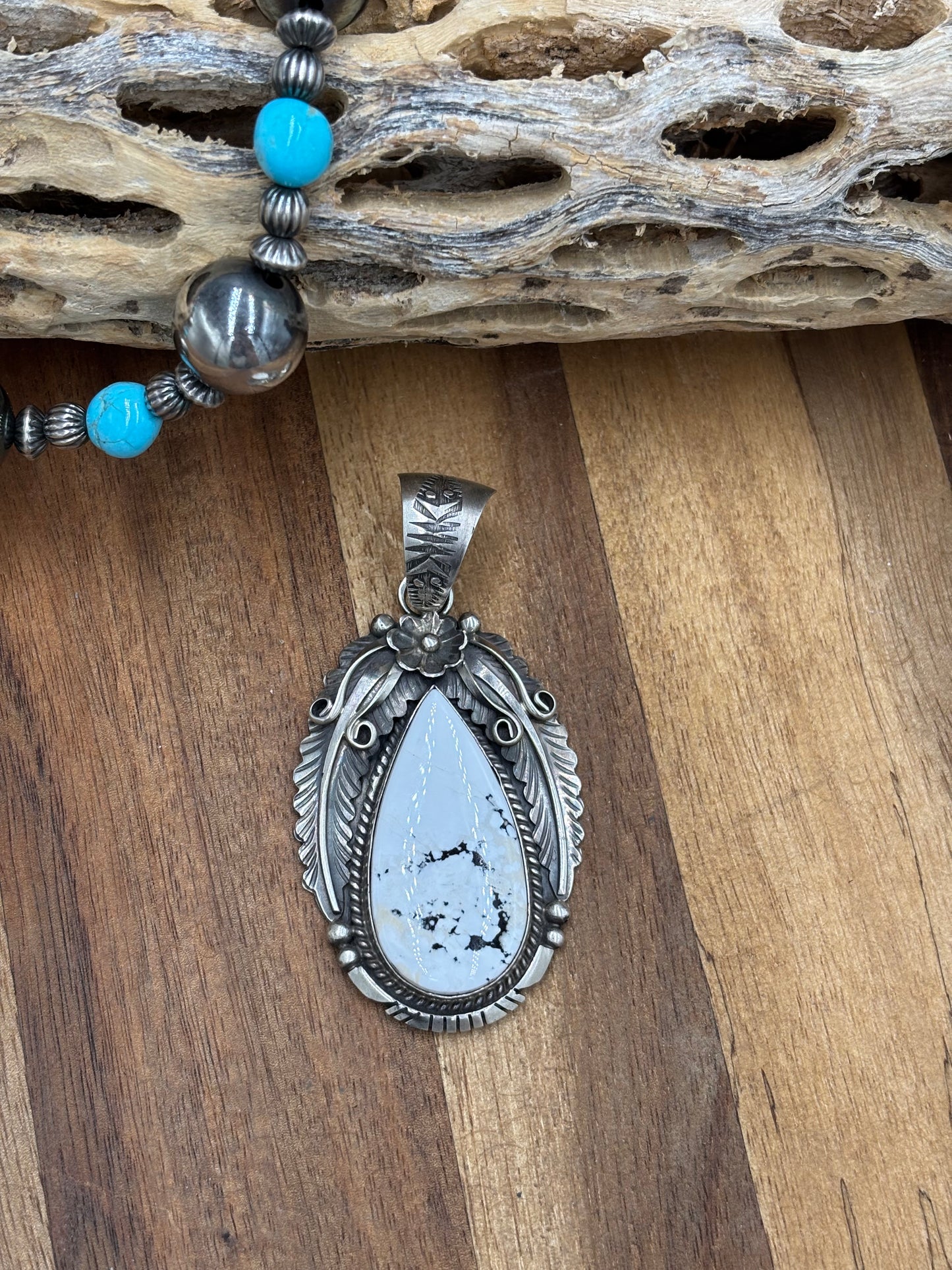 White Buffalo Pendant by Alfred Martinez, Navajo