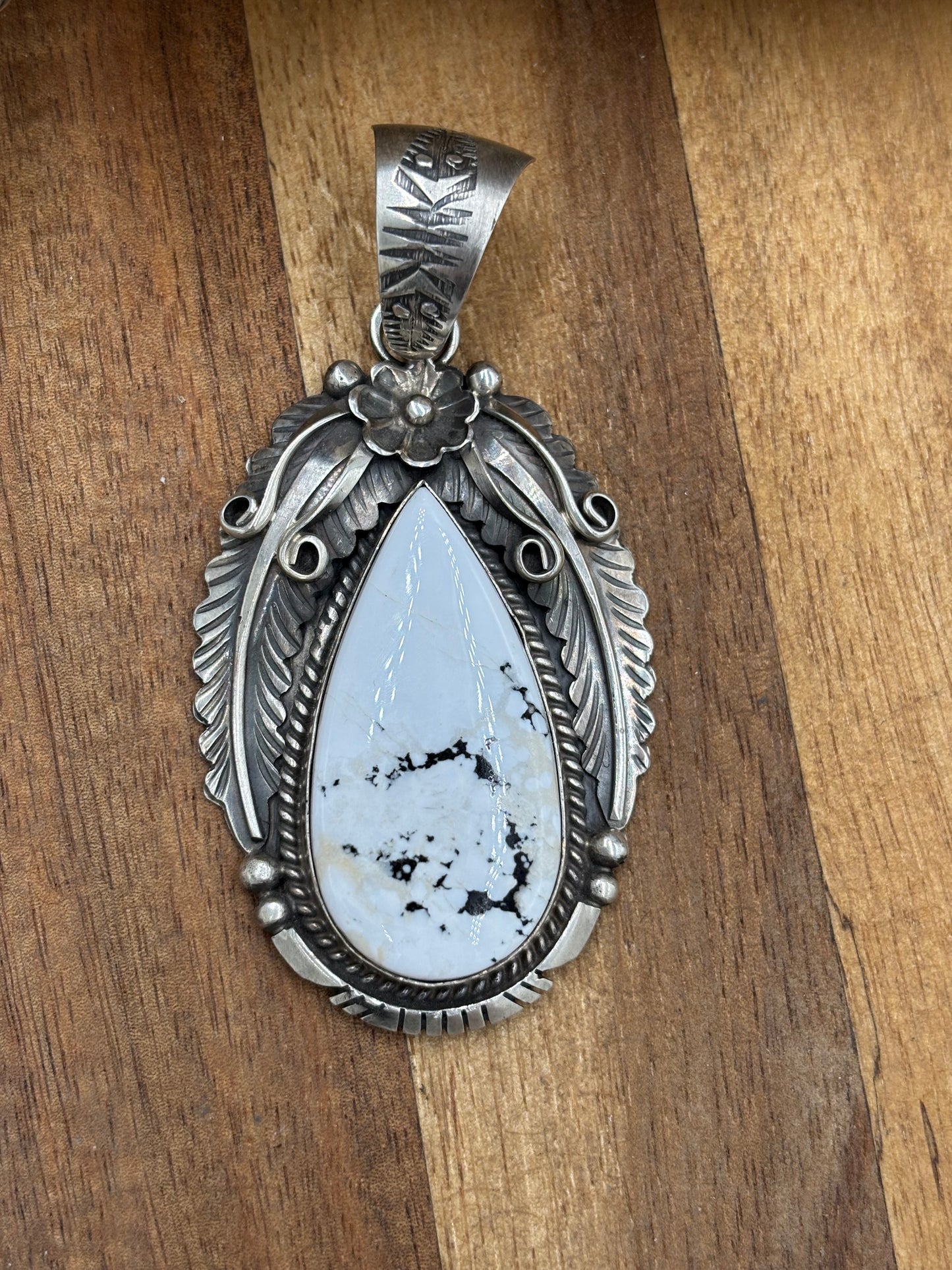 White Buffalo Pendant by Alfred Martinez, Navajo