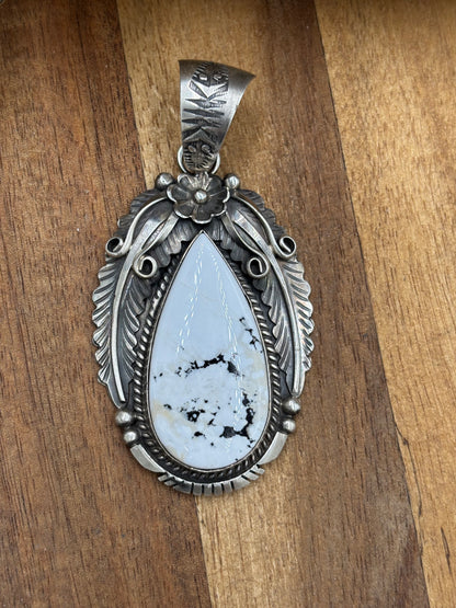 White Buffalo Pendant by Alfred Martinez, Navajo
