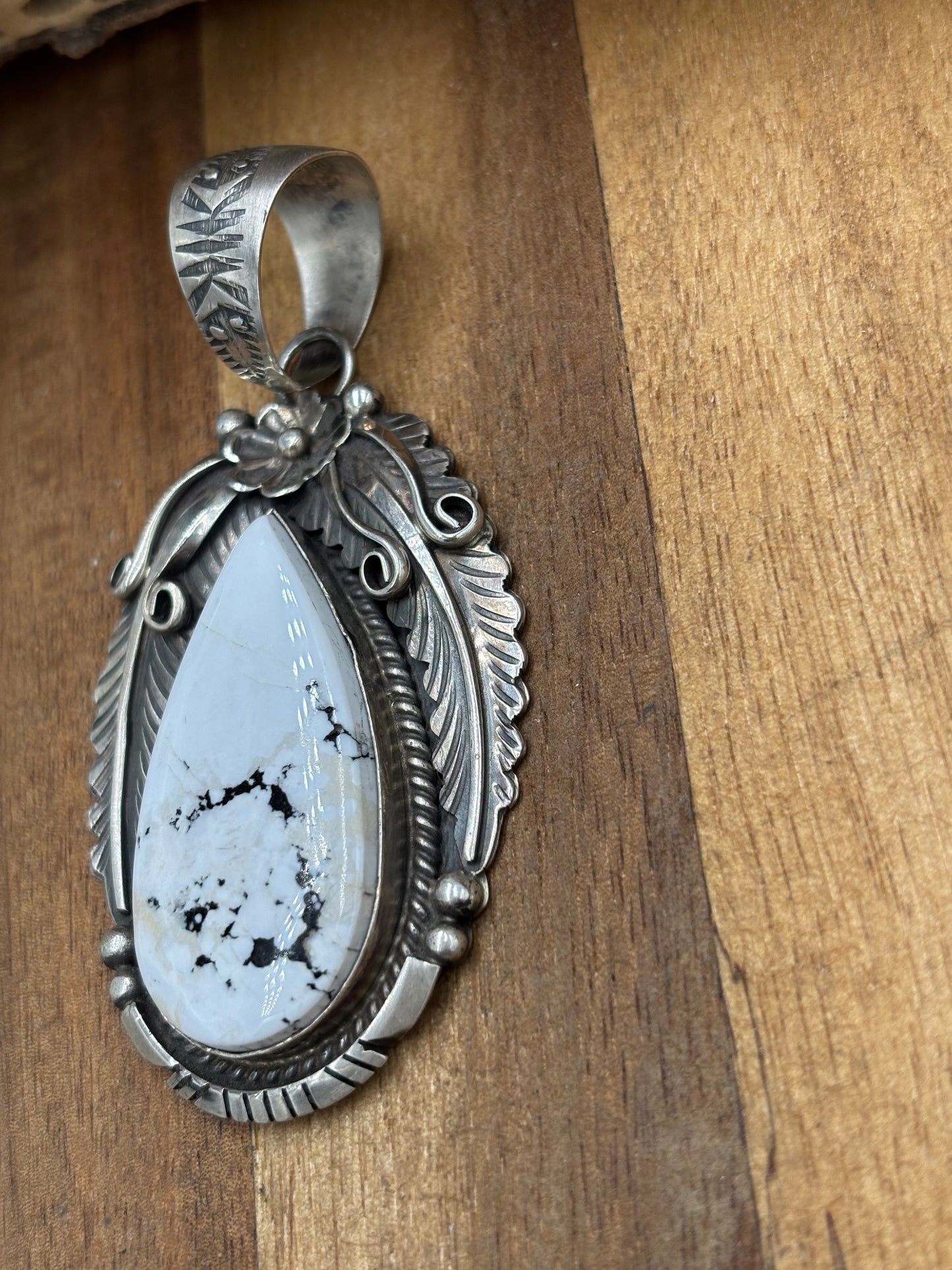 White Buffalo Pendant by Alfred Martinez, Navajo