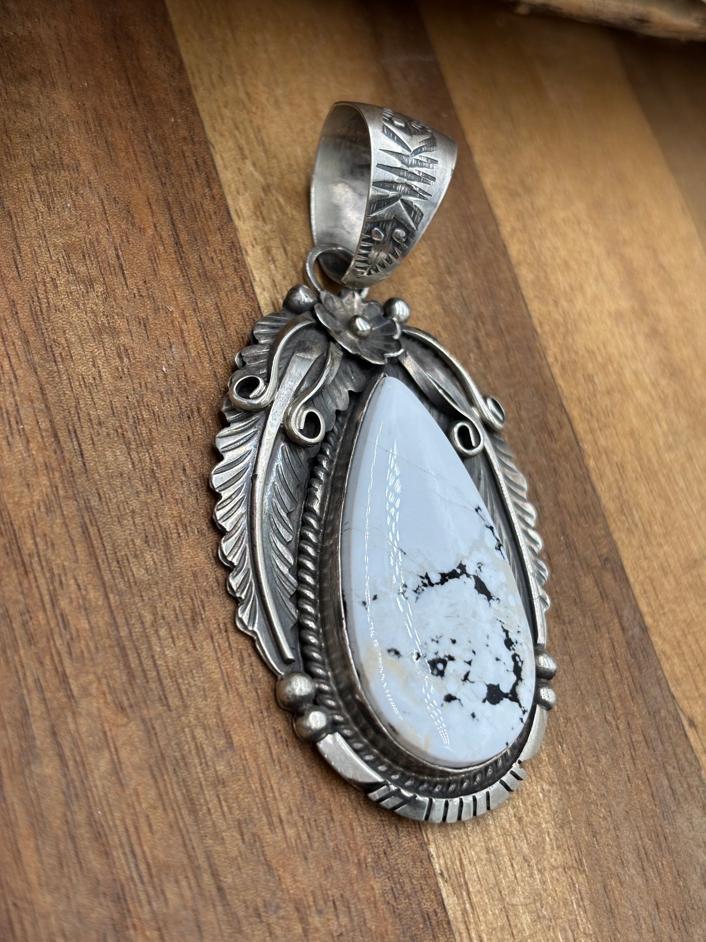 White Buffalo Pendant by Alfred Martinez, Navajo