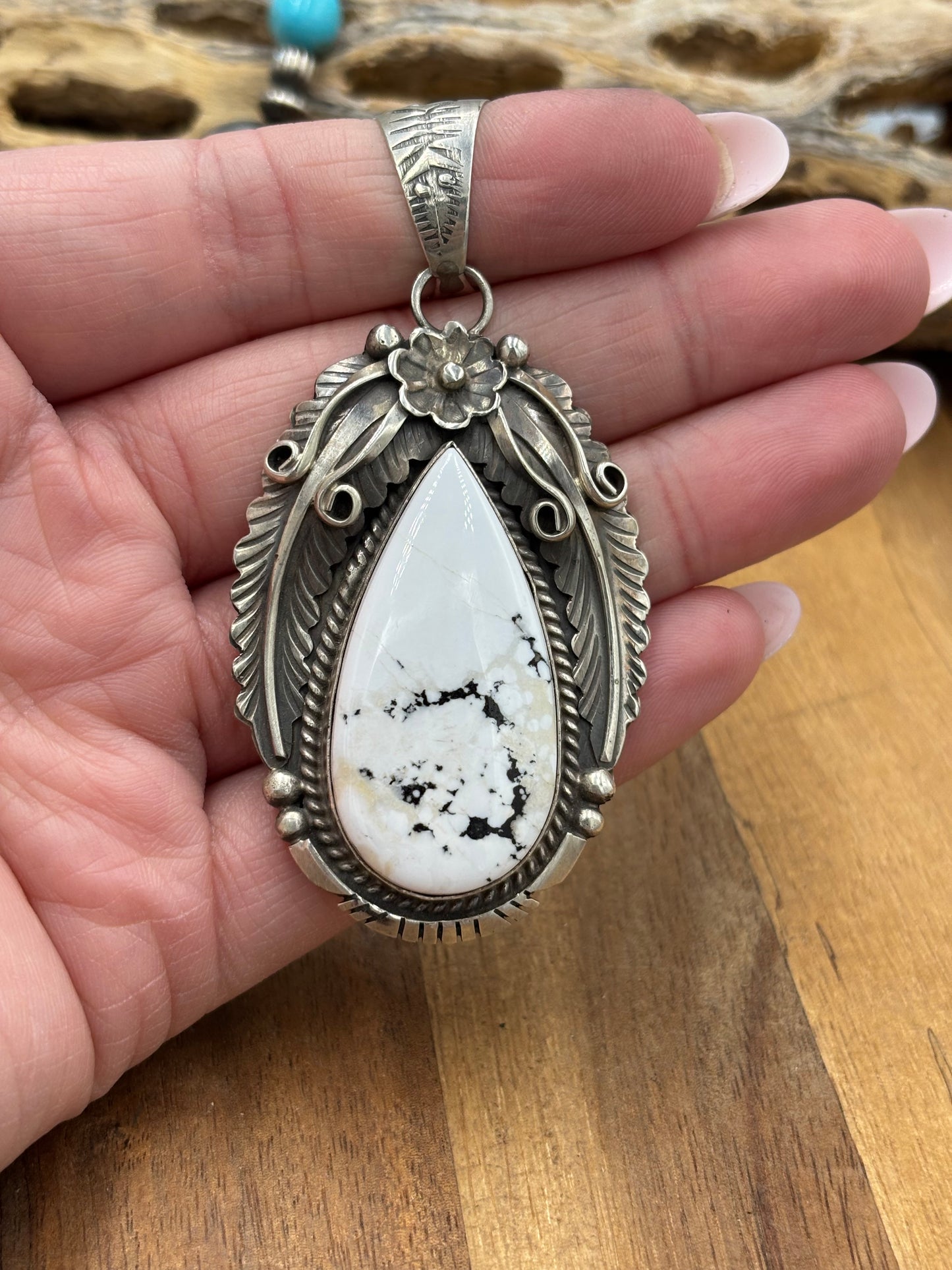 White Buffalo Pendant by Alfred Martinez, Navajo