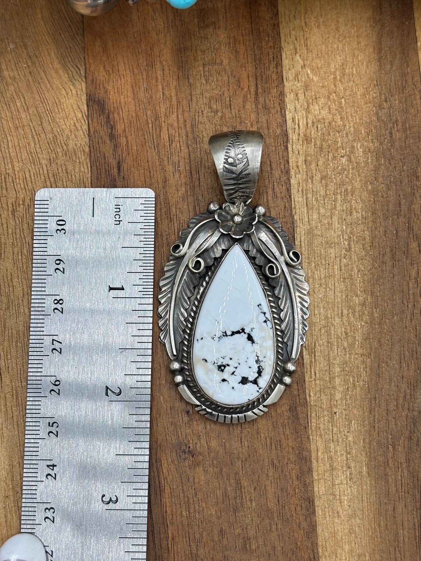 White Buffalo Pendant by Alfred Martinez, Navajo