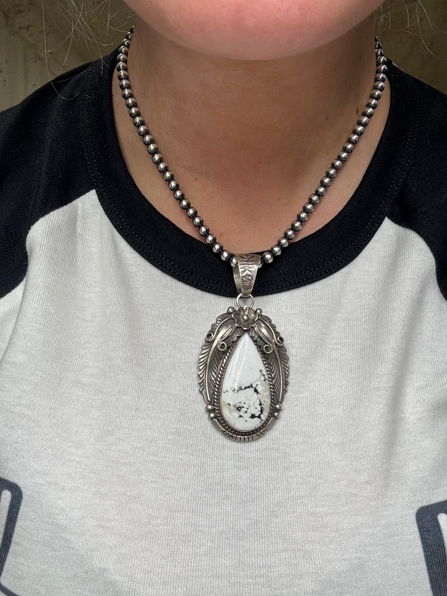 White Buffalo Pendant by Alfred Martinez, Navajo