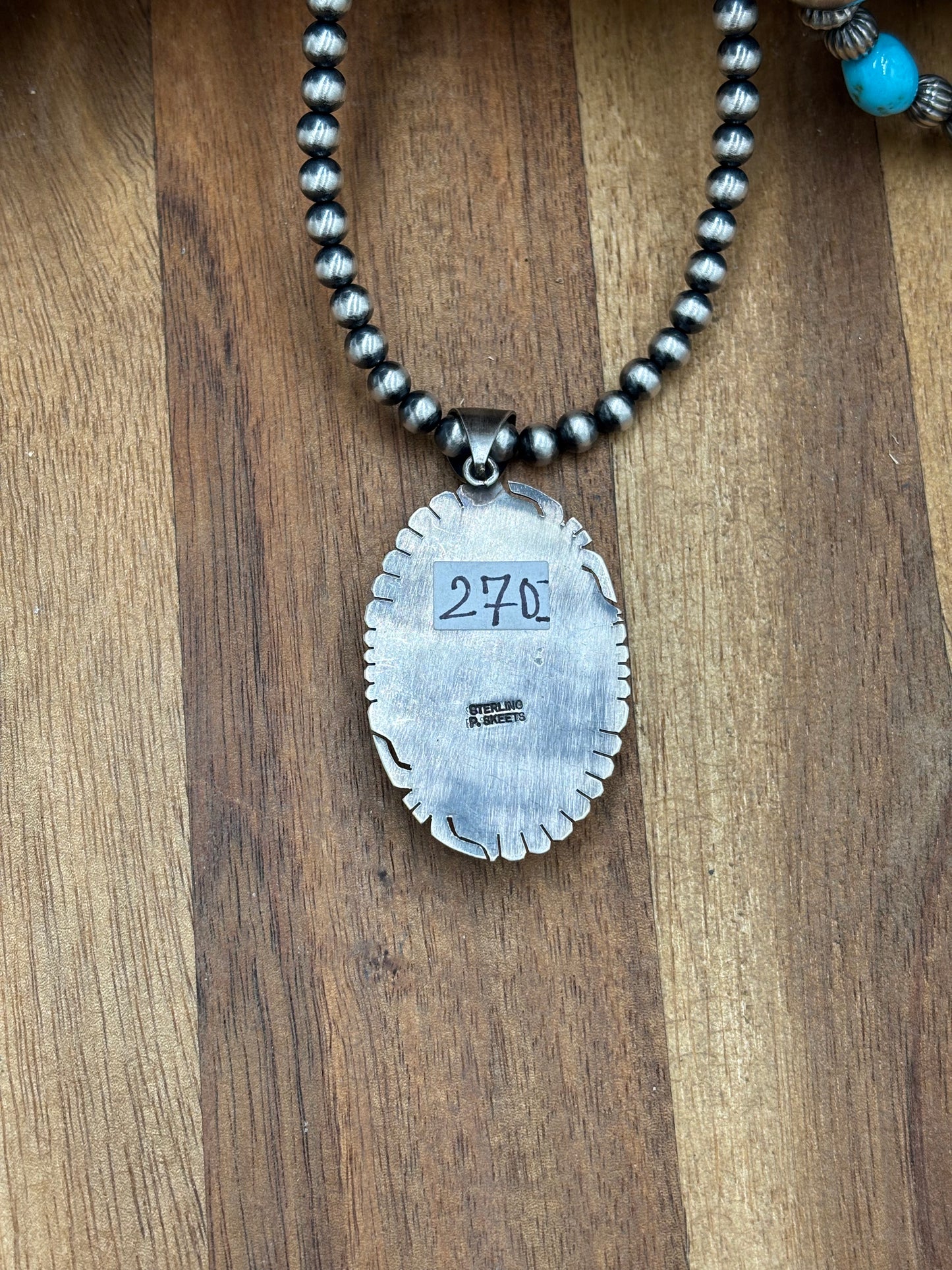 Lapis Pendant by P Skeets, Navajo