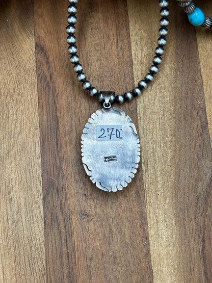 Lapis Pendant by P Skeets, Navajo
