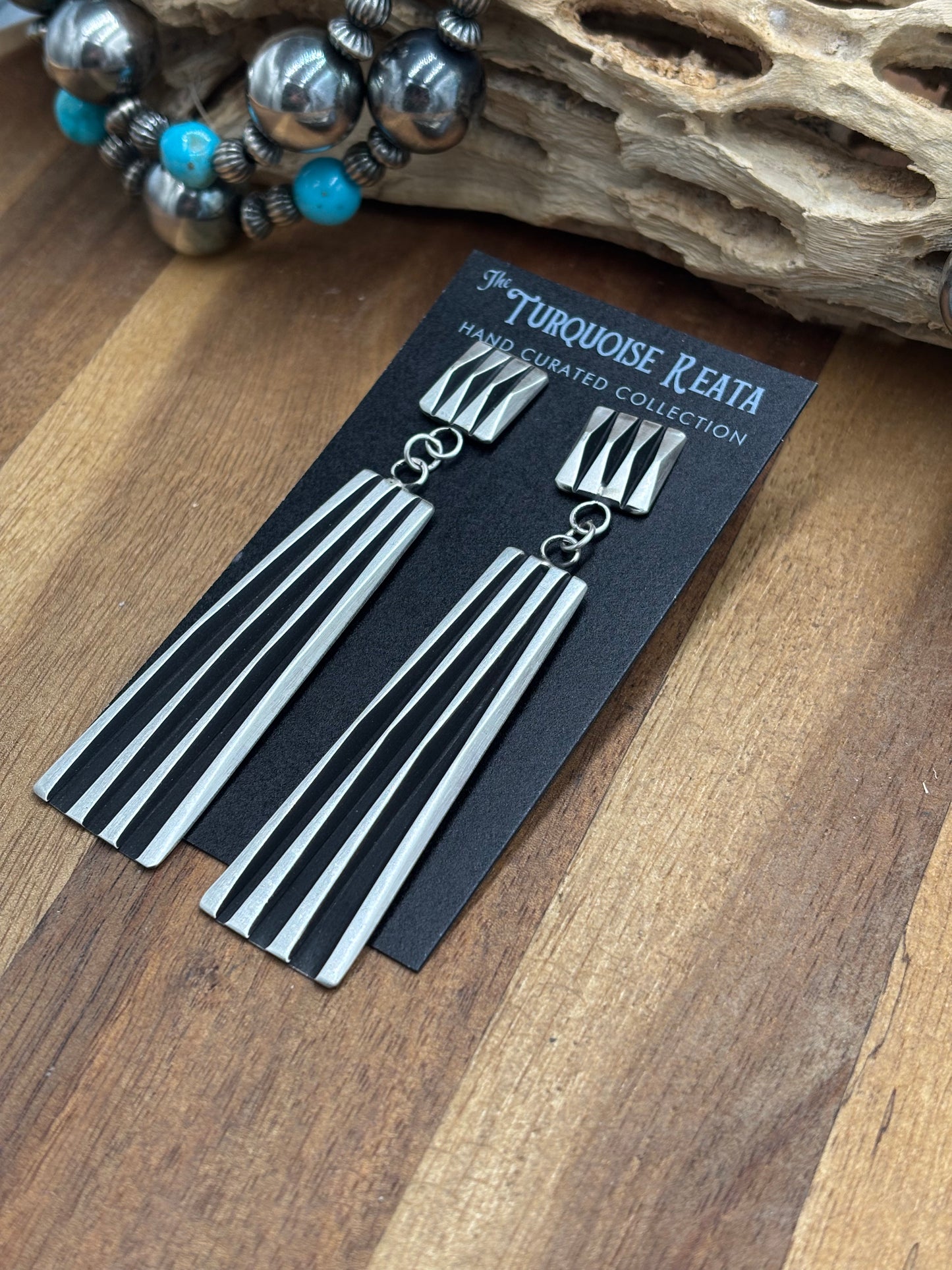 Beth Dangle Earrings by Leander Tahe, Navajo