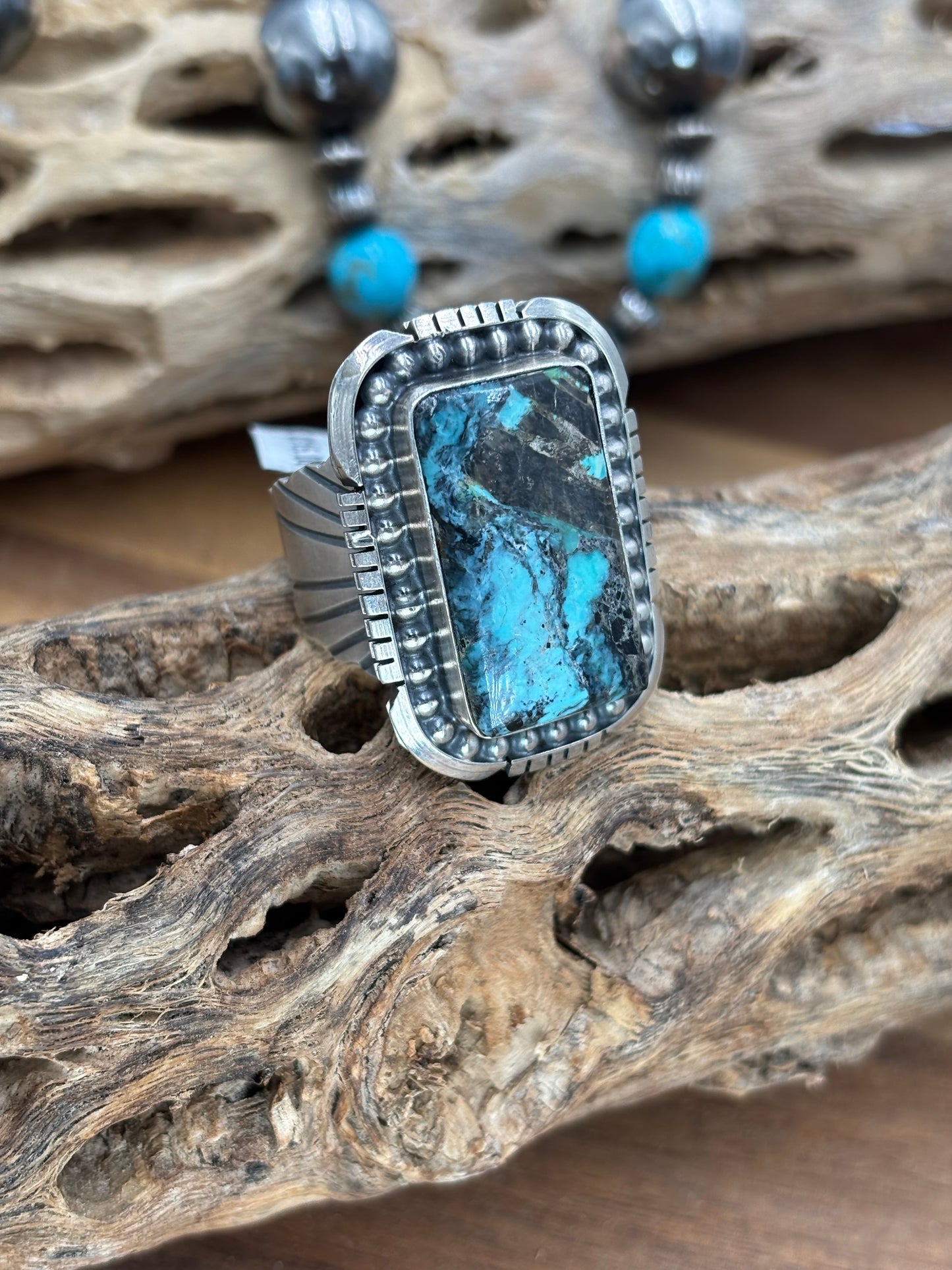 Turquoise Ring #1 size 13 by Gabriel Jurardo, Mexican
