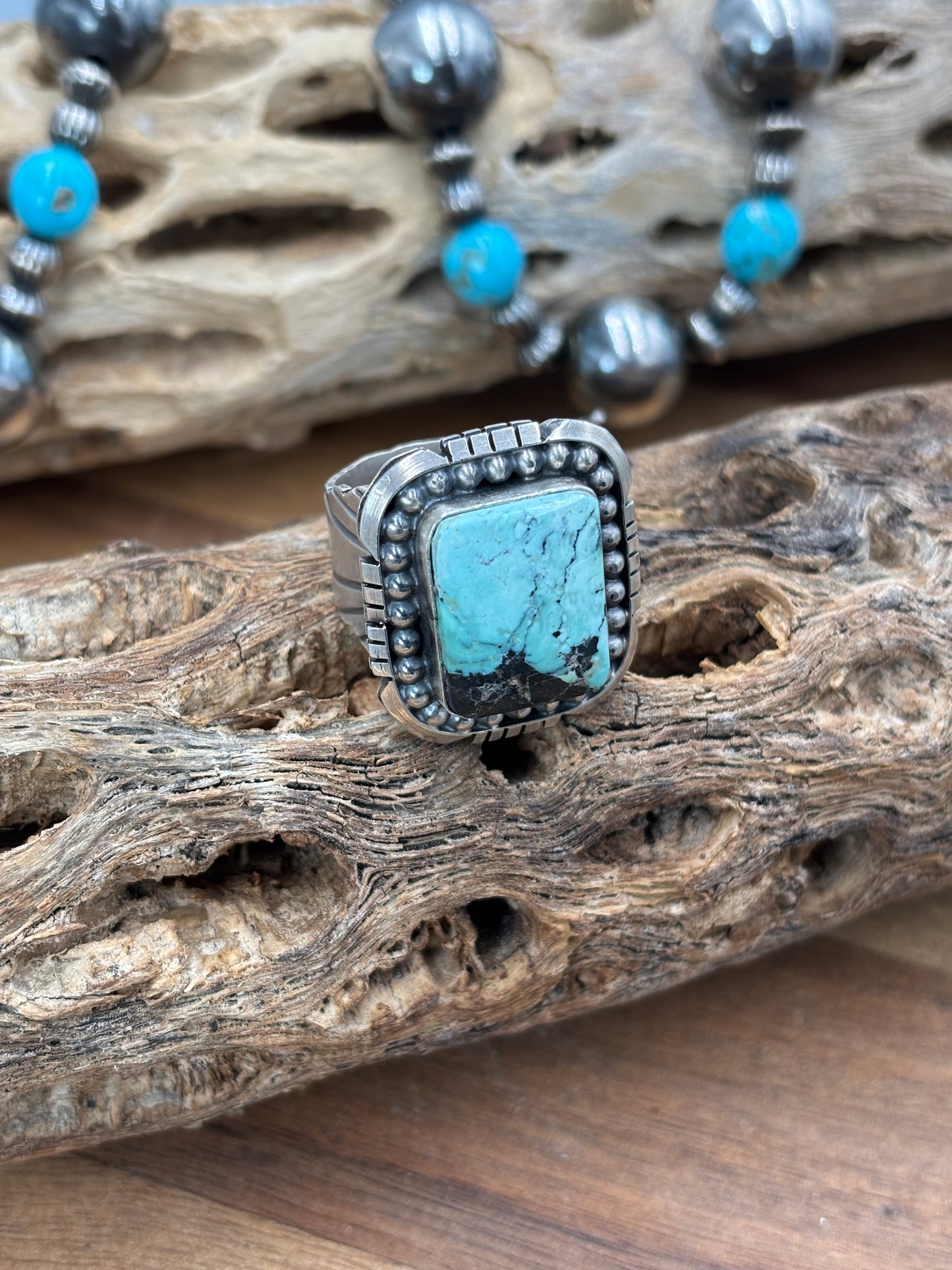 Turquoise Ring #2 size 11.5 by Gabriel Jurardo, Mexican