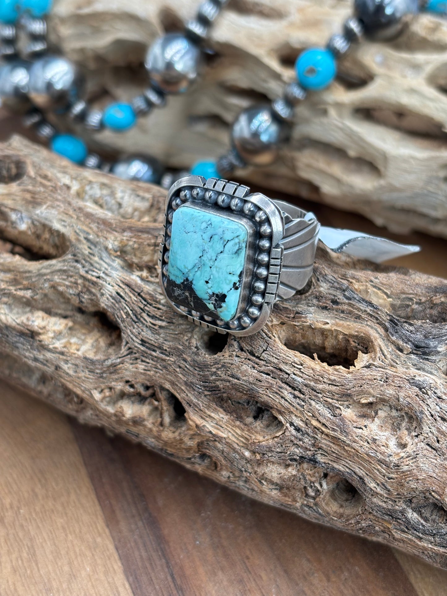 Turquoise Ring #2 size 11.5 by Gabriel Jurardo, Mexican