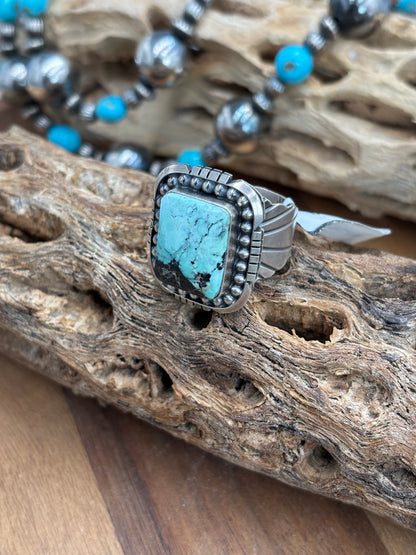 Turquoise Ring #2 size 11.5 by Gabriel Jurardo, Mexican