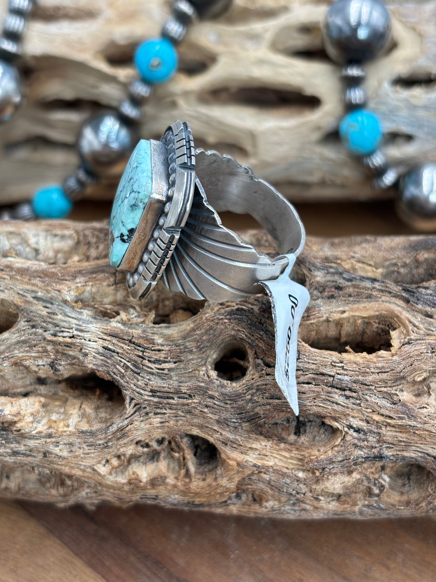 Turquoise Ring #2 size 11.5 by Gabriel Jurardo, Mexican