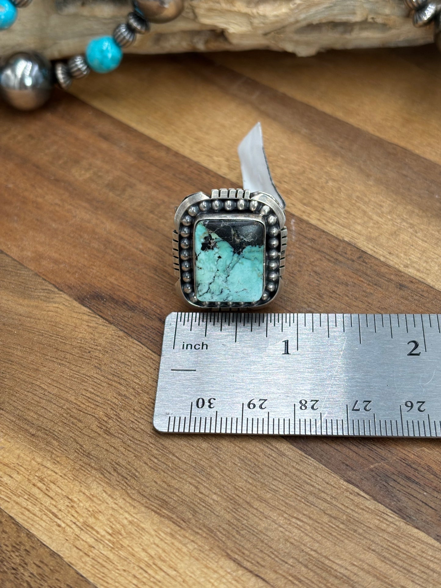 Turquoise Ring #2 size 11.5 by Gabriel Jurardo, Mexican