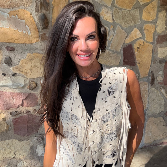 Lonesome Lace Suede Vest