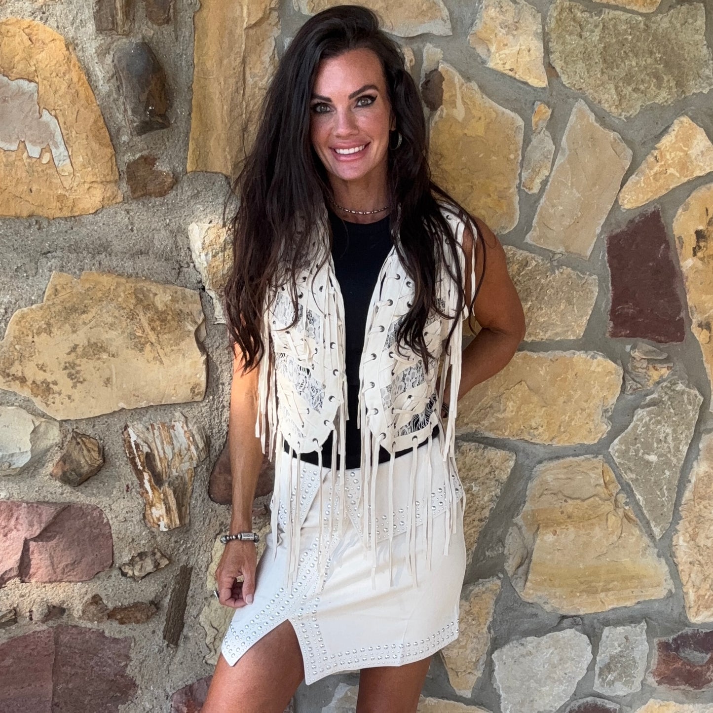 Lonesome Lace Suede Vest