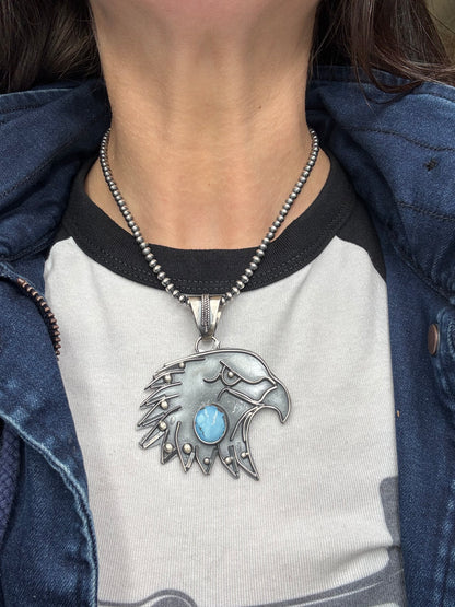 Golden Hills Eagle Pendant by Miranda Willie, Navajo