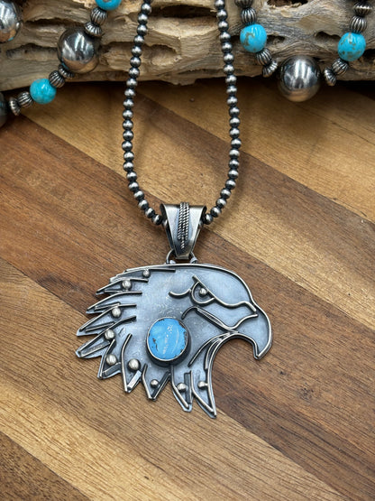 Golden Hills Eagle Pendant by Miranda Willie, Navajo
