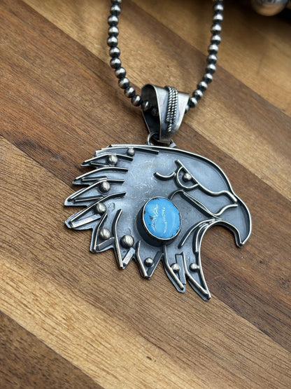 Golden Hills Eagle Pendant by Miranda Willie, Navajo