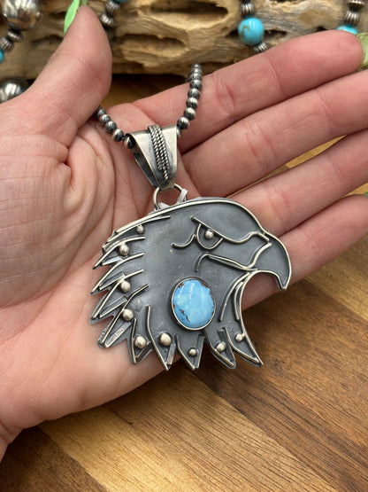 Golden Hills Eagle Pendant by Miranda Willie, Navajo