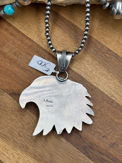Golden Hills Eagle Pendant by Miranda Willie, Navajo