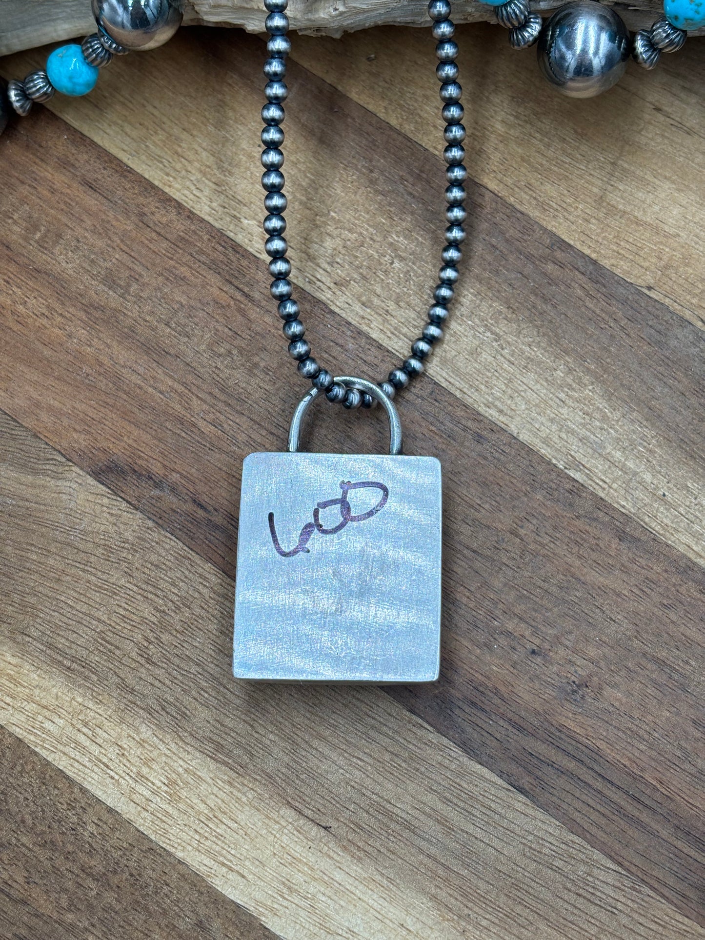 Golden Hills XL Lock Pendant by Charles Johnson, Navajo