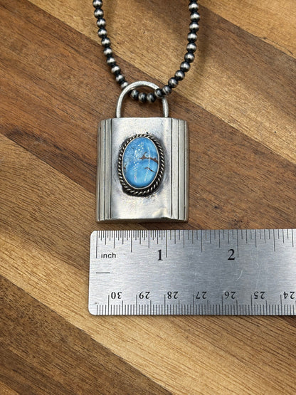 Golden Hills XL Lock Pendant by Charles Johnson, Navajo