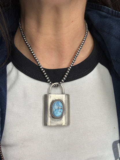 Golden Hills XL Lock Pendant by Charles Johnson, Navajo