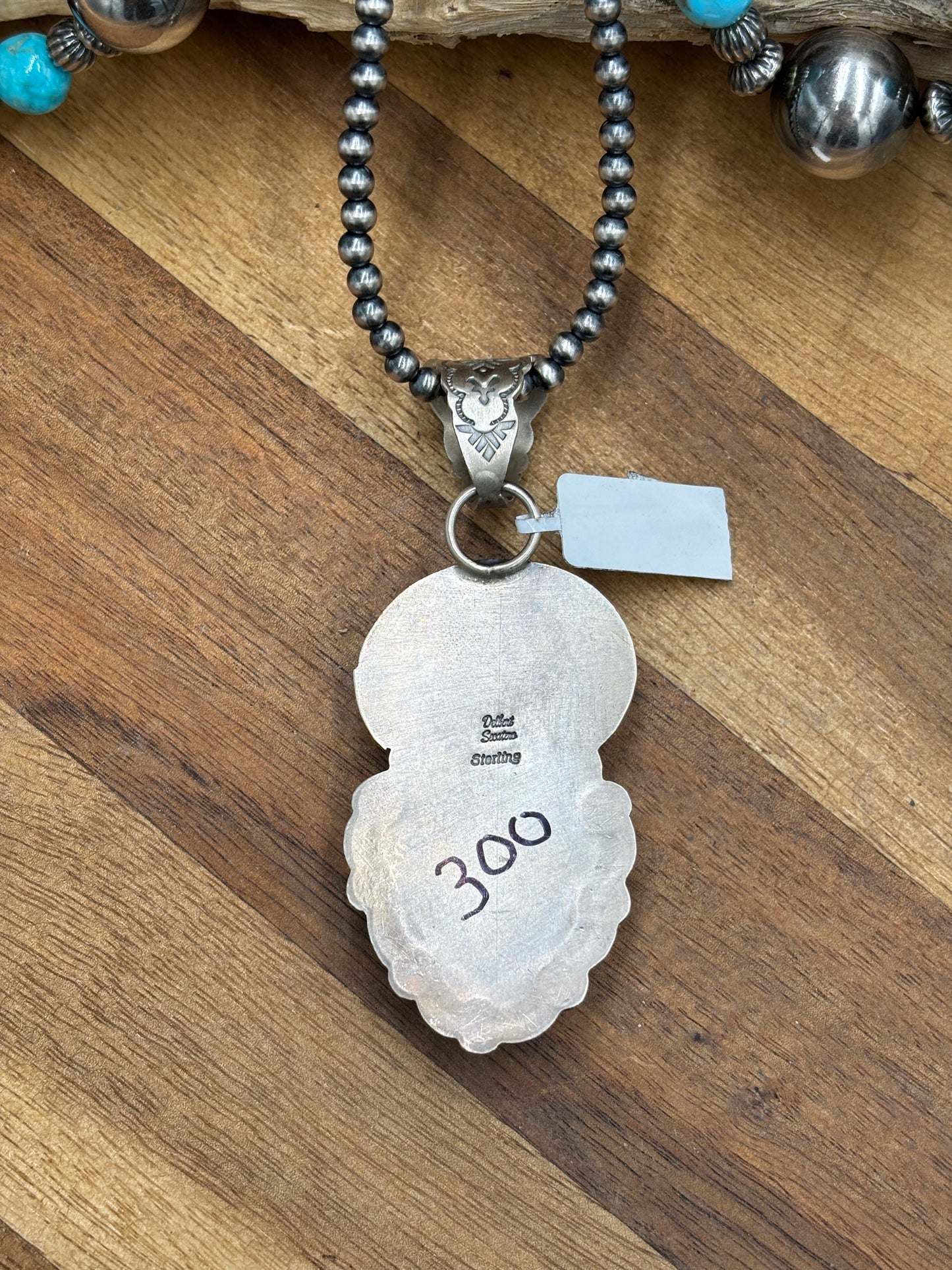 Turquoise Pendant by Delbert Santos, Navajo