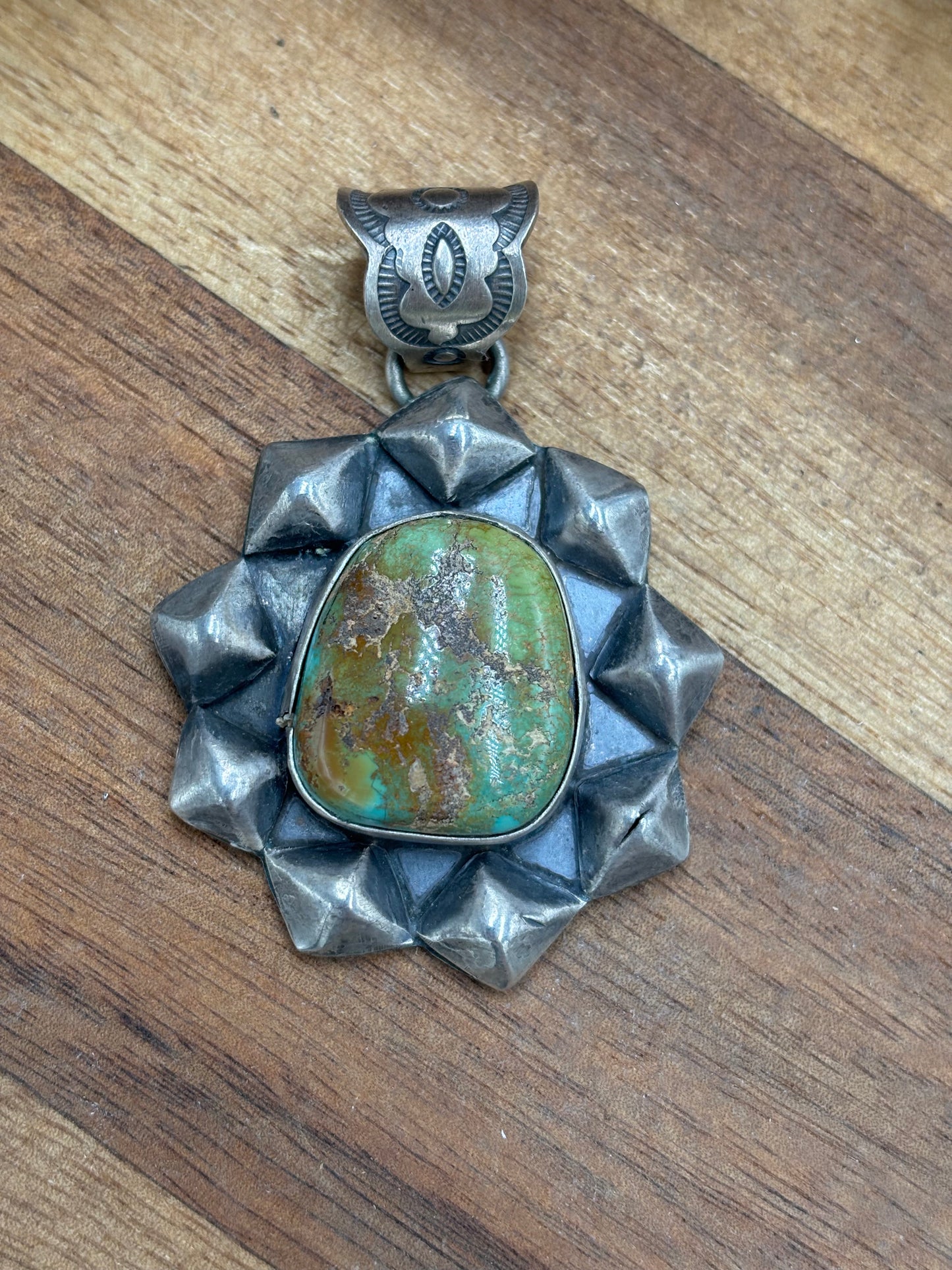 Turquoise Pendant by Ned Nez, Navajo