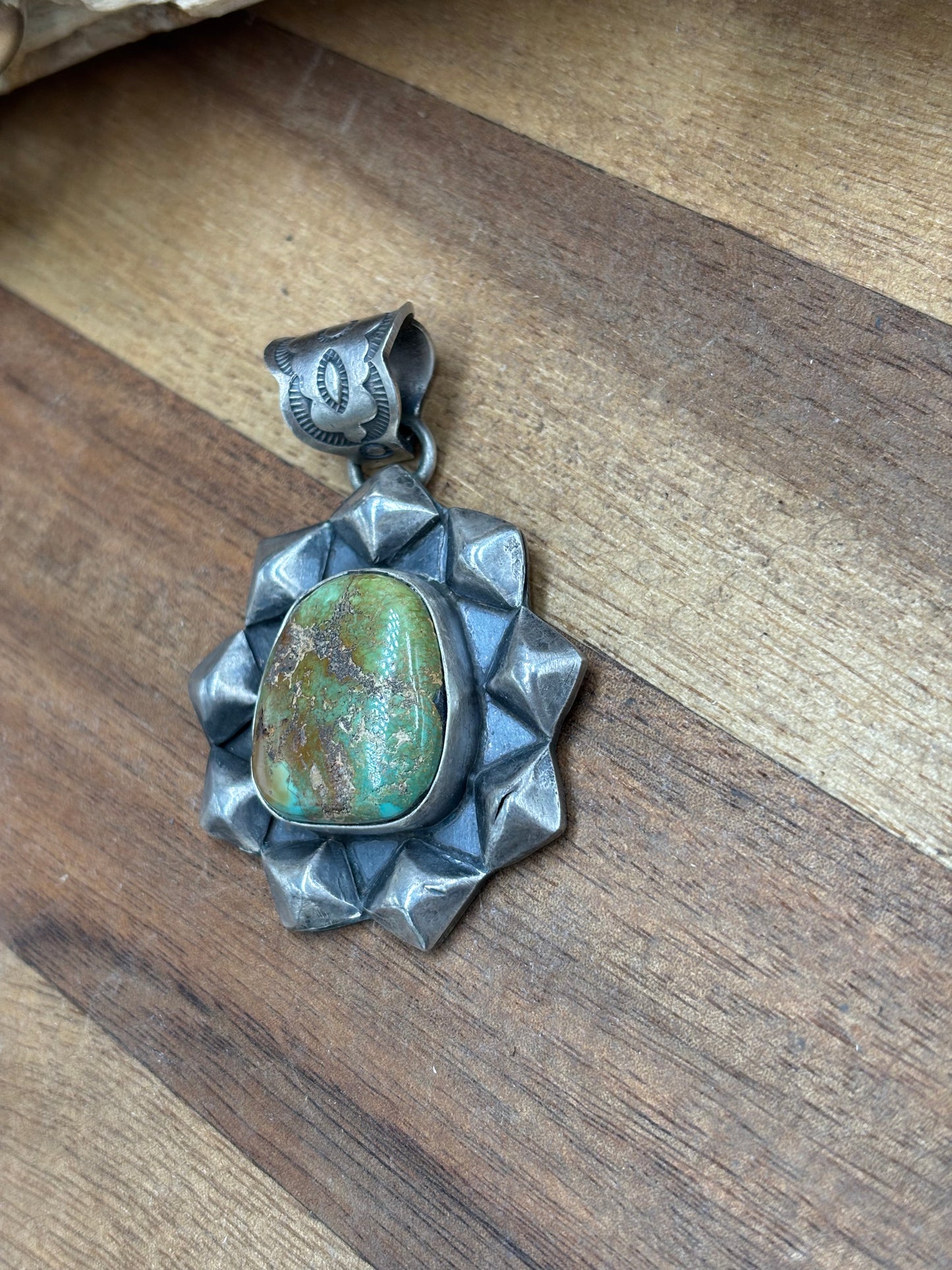 Turquoise Pendant by Ned Nez, Navajo