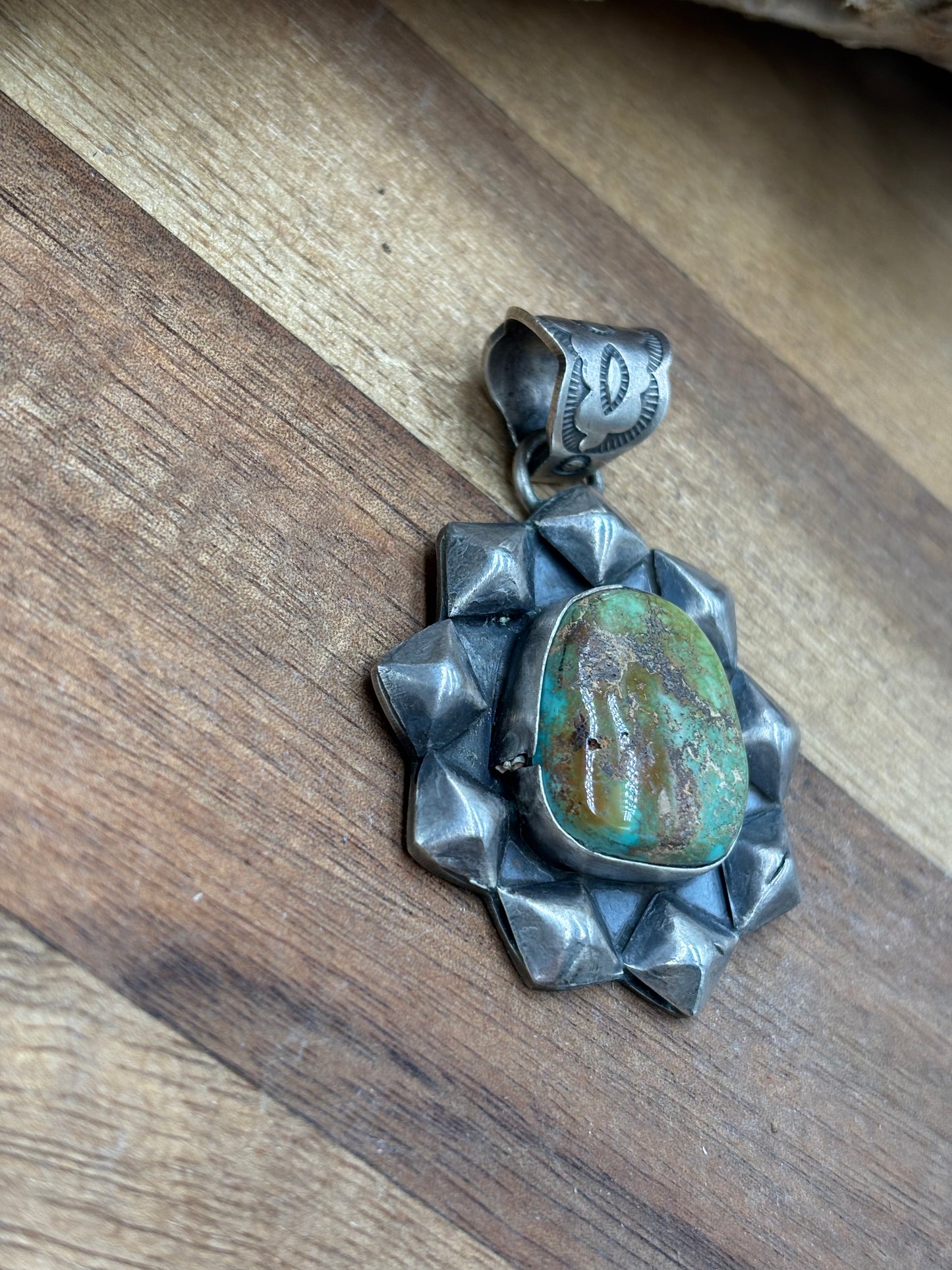 Turquoise Pendant by Ned Nez, Navajo
