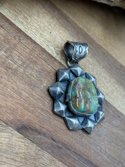 Turquoise Pendant by Ned Nez, Navajo