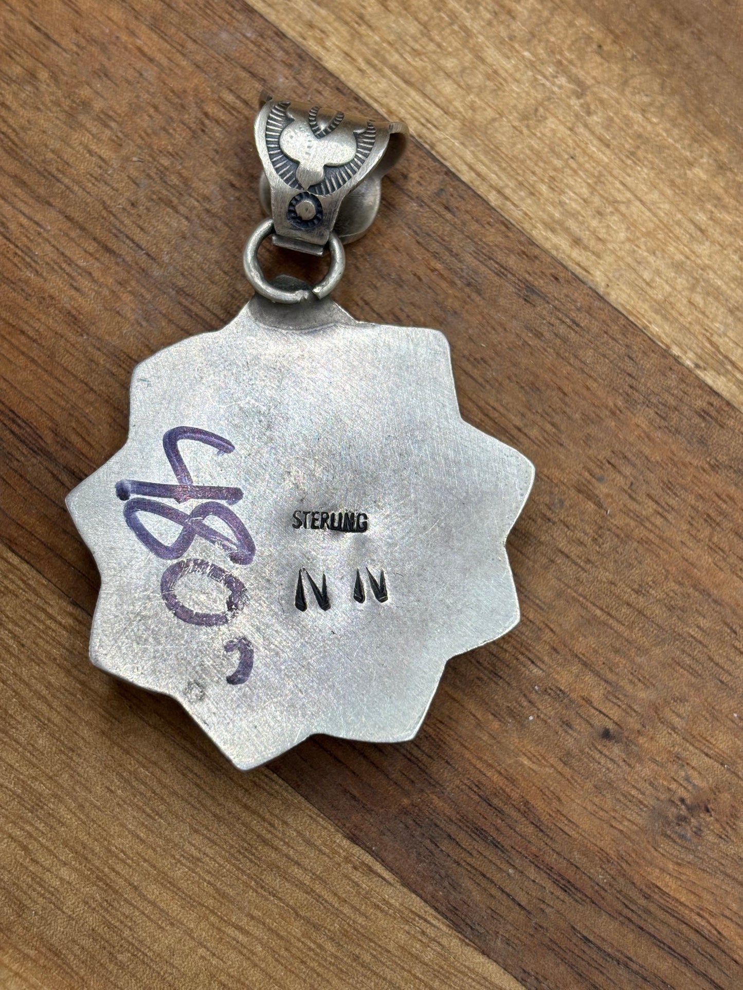 Turquoise Pendant by Ned Nez, Navajo