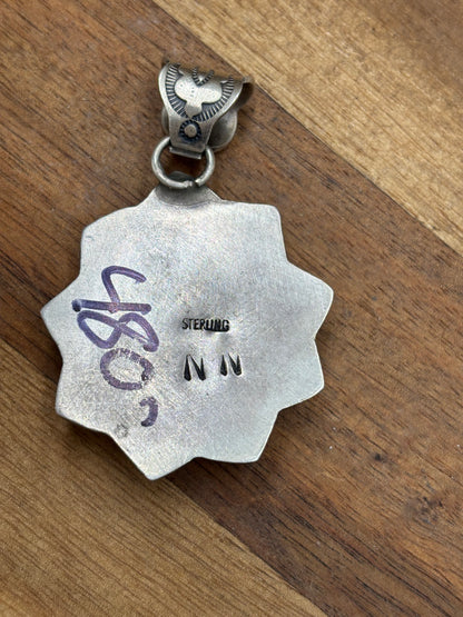 Turquoise Pendant by Ned Nez, Navajo