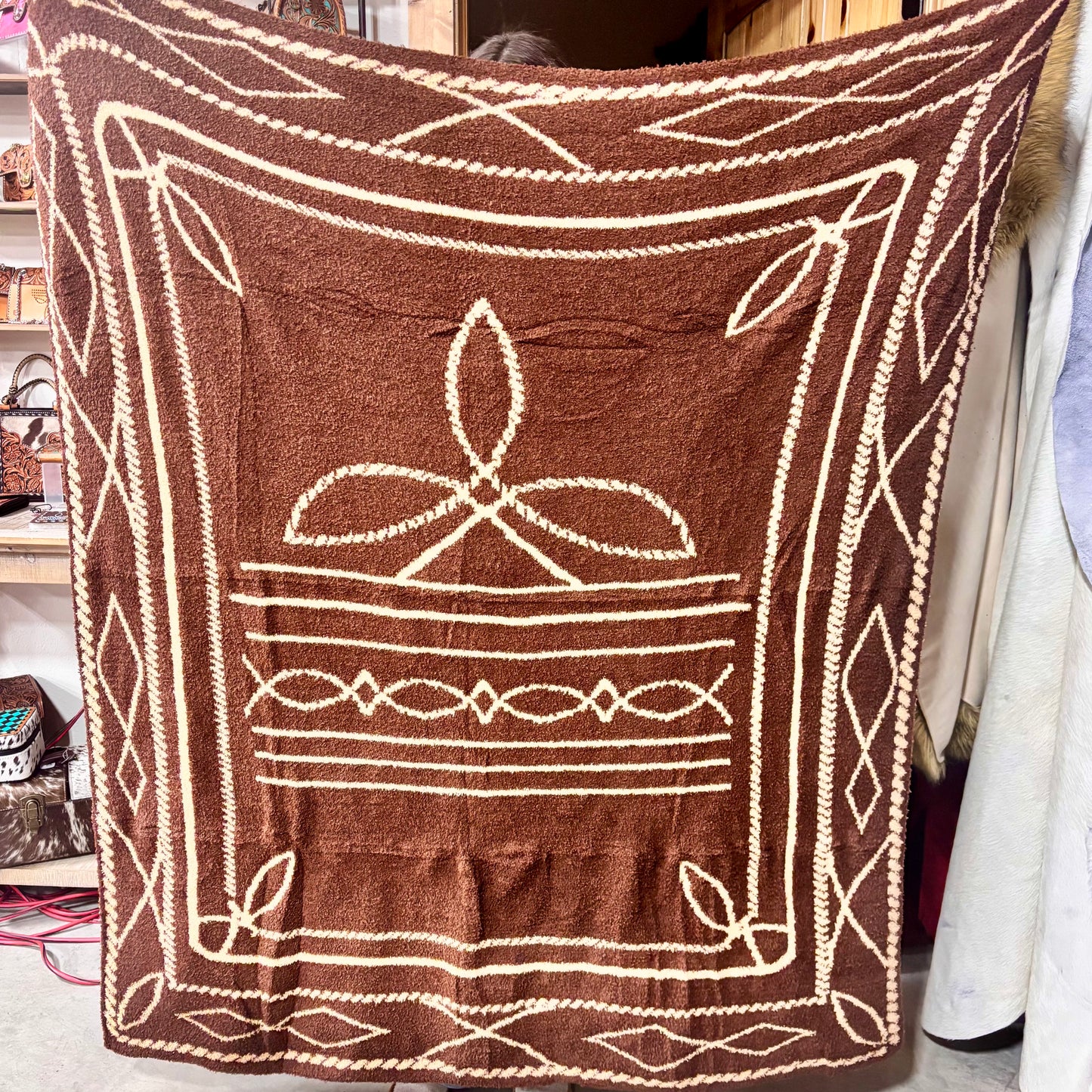 Brown Bootstitch Blanket