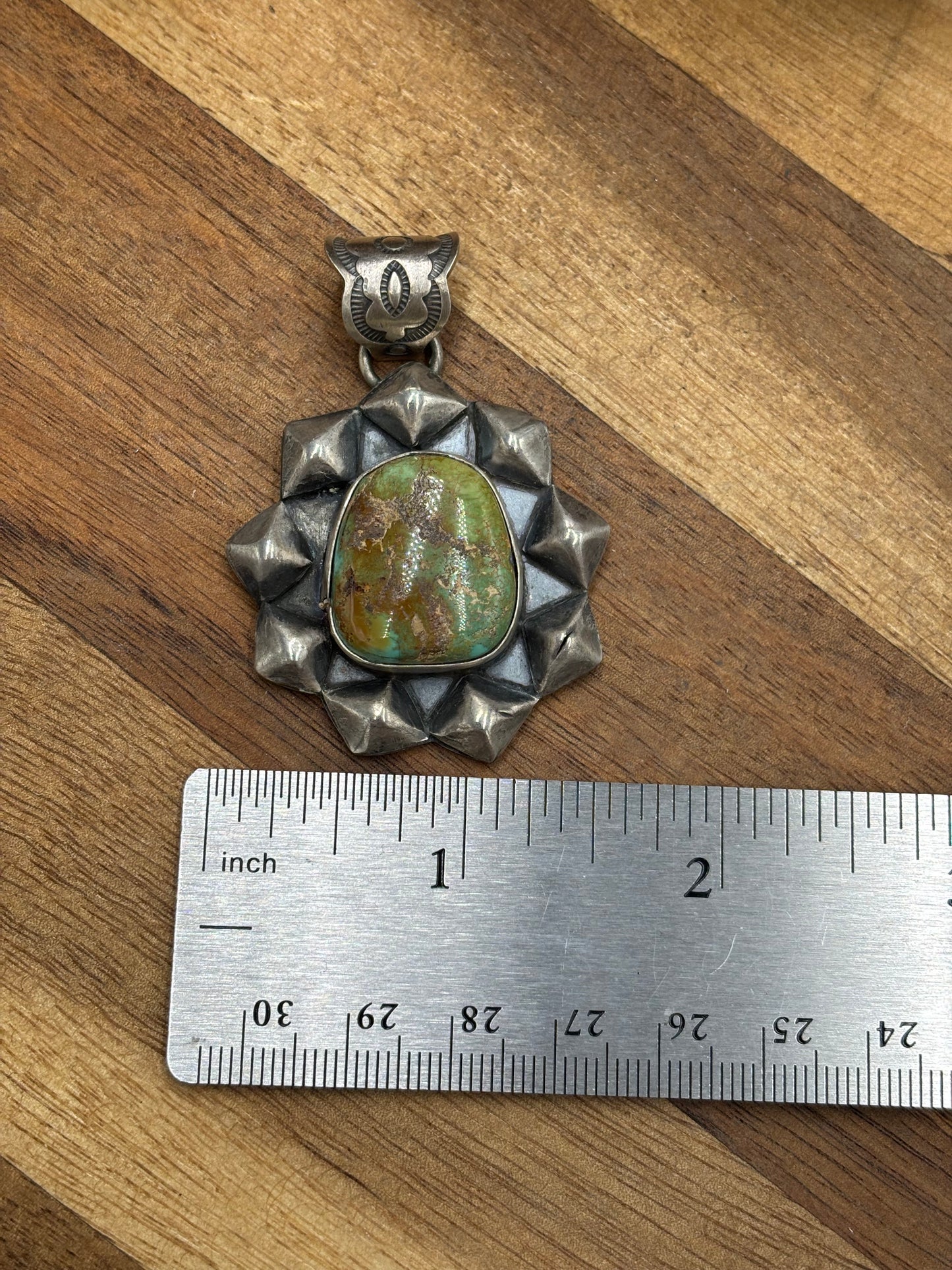 Turquoise Pendant by Ned Nez, Navajo
