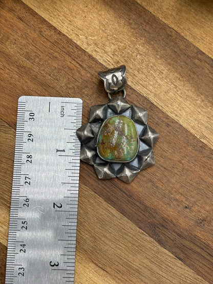 Turquoise Pendant by Ned Nez, Navajo