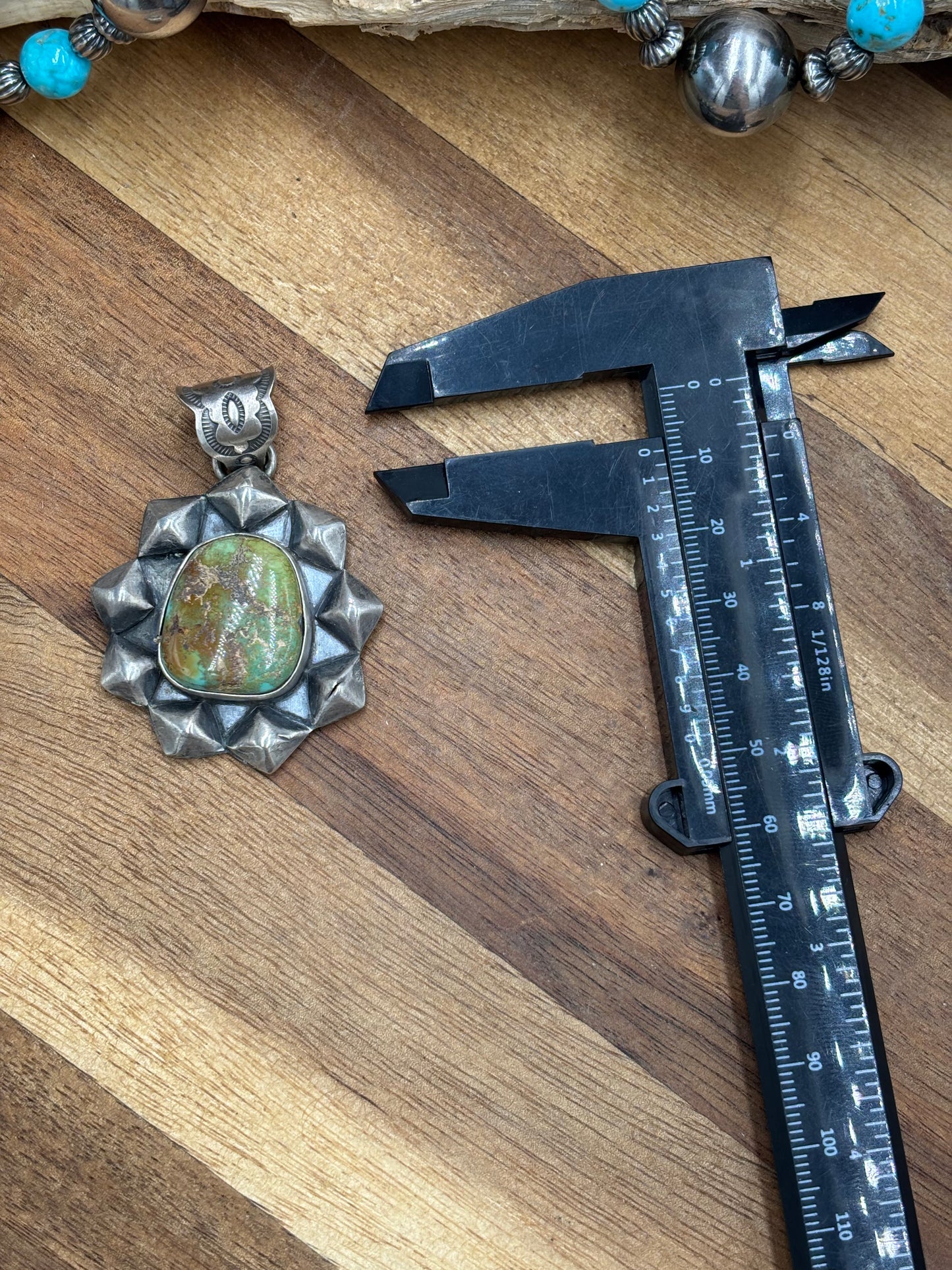 Turquoise Pendant by Ned Nez, Navajo